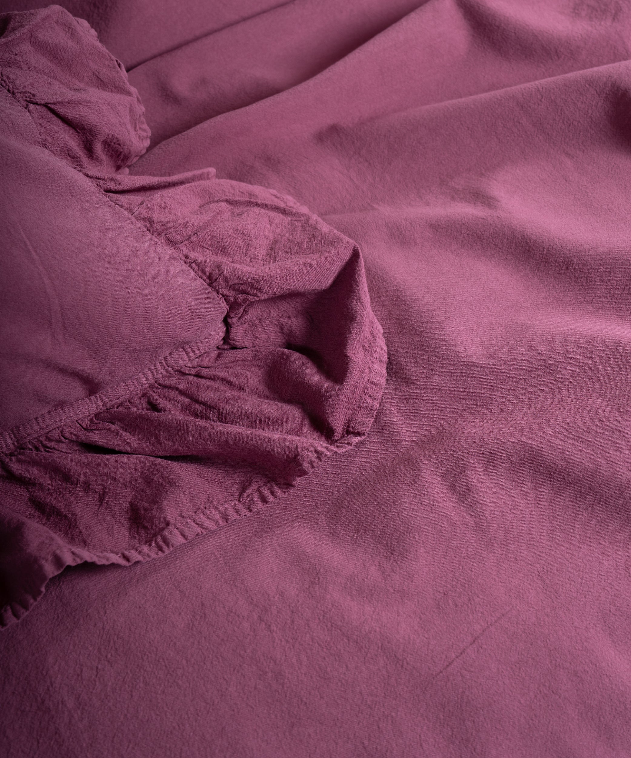 Exclusive Комплект Постільної Білизни З Рюшами З Stonewashed Бавовни 100%, Raspberry